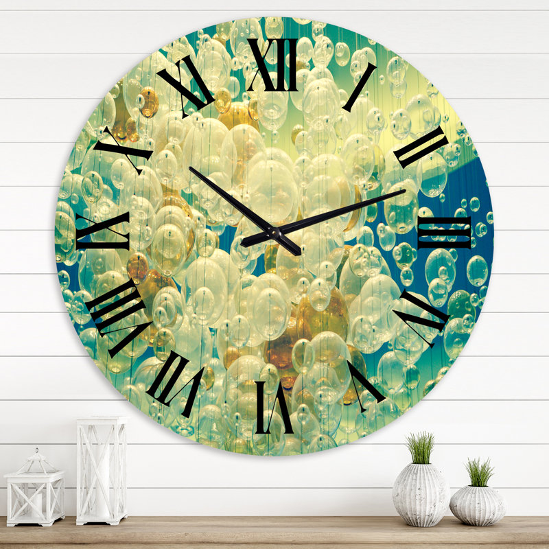Lustre abstrait en forme de boules I - Horloge murale moderne, Grand