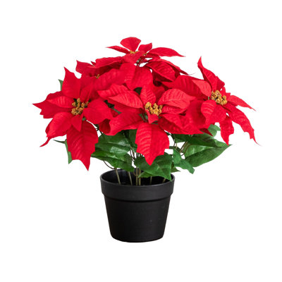 15in. Artificial Poinsettia Plant