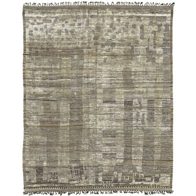 Tapis taupe et brun moderne délavé