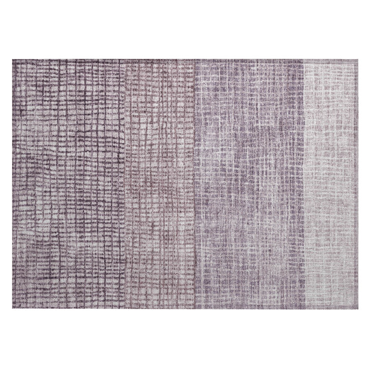 Machine Washable Indoor/Outdoor Xhevrie Purple Rug