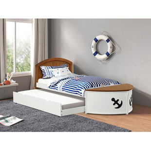 Lit capitaine simple avec lit gigogne Layddon