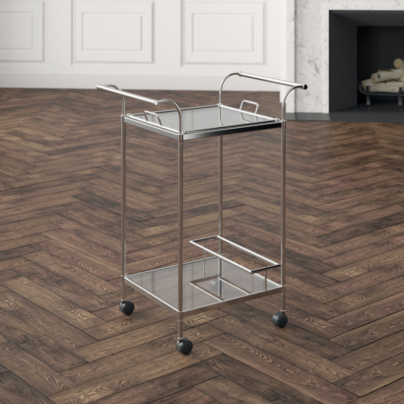 Masini Silver Trolley Bar Cart
