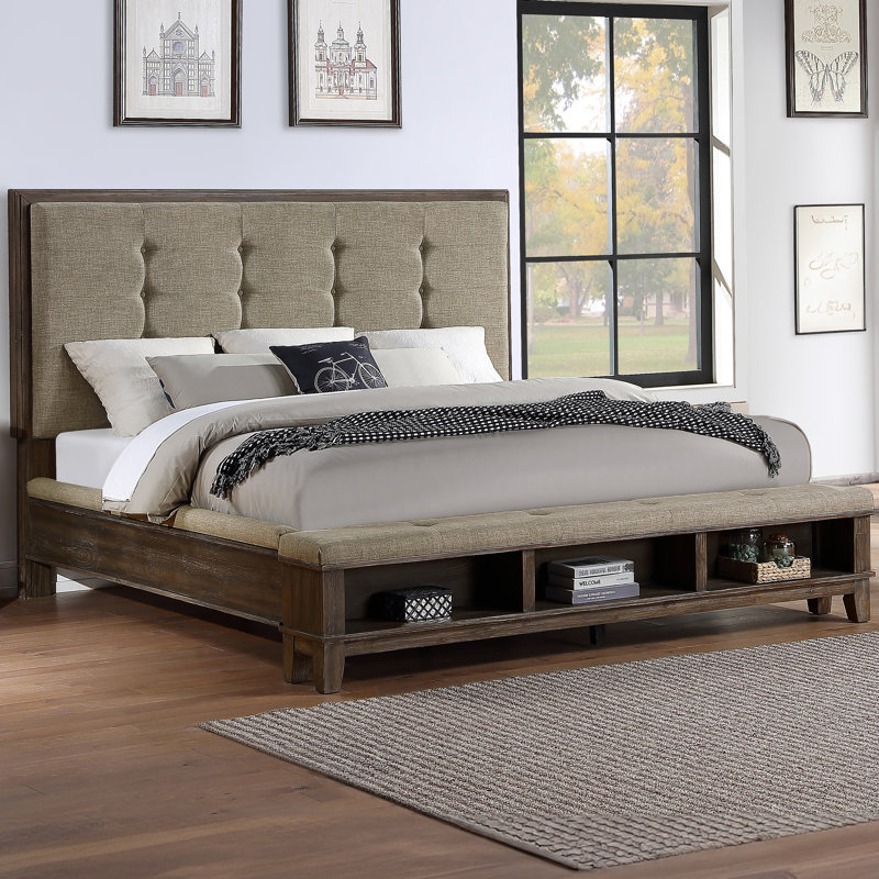 Feodora Upholstered Standard Storage Bed, Gray, California King