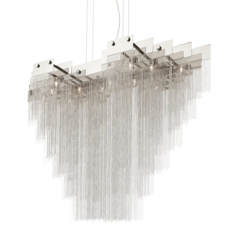 Lustre Kelly, H 32 po x l 24 po x P 24 po, Laiton poli, Nickel poli