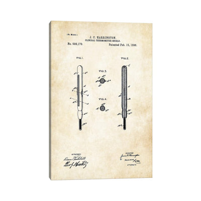 Thermomètre médical (1898) par Verni77 - reproduction de dessin sur toile tendue