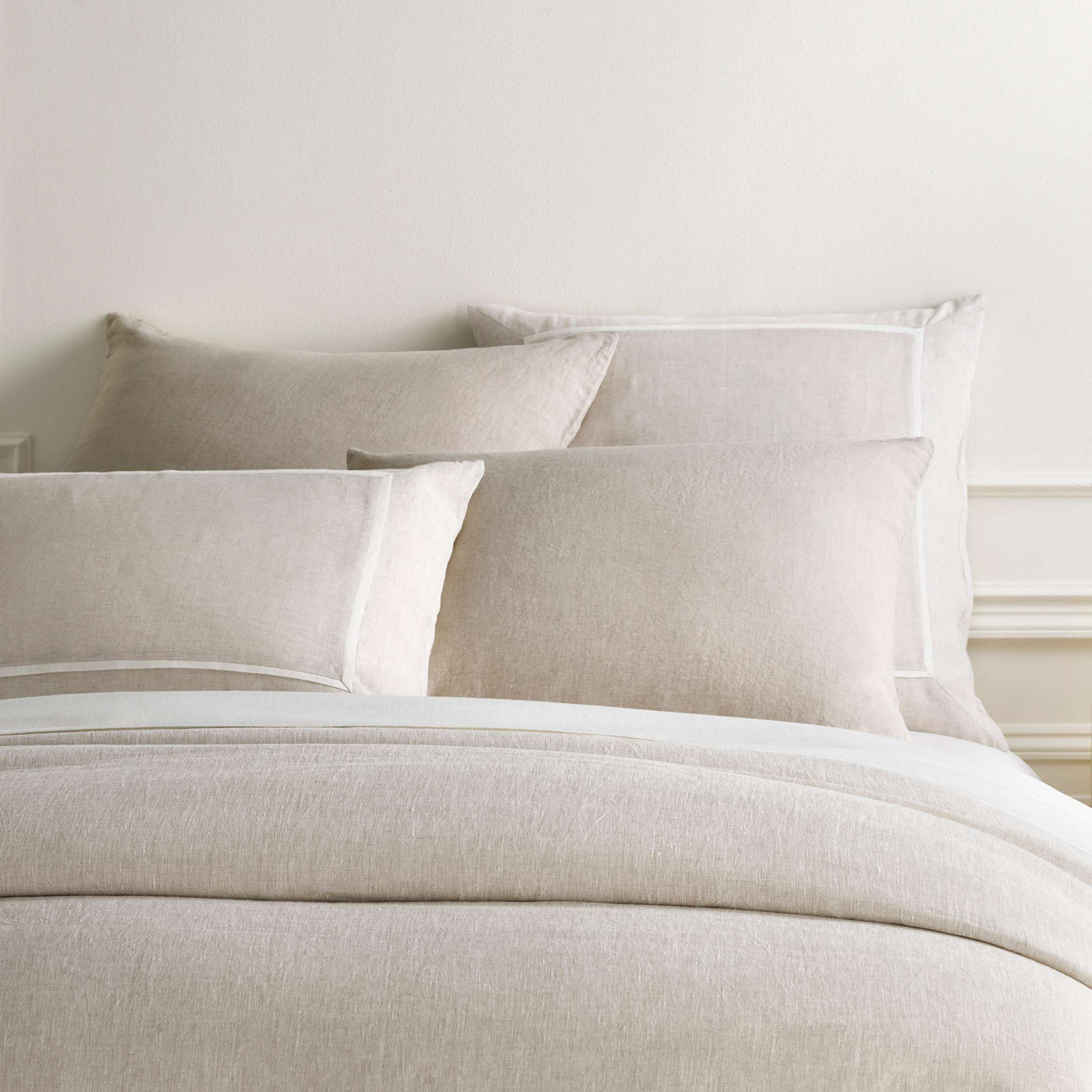 Keaton Linen Shams, Euro, Natural
