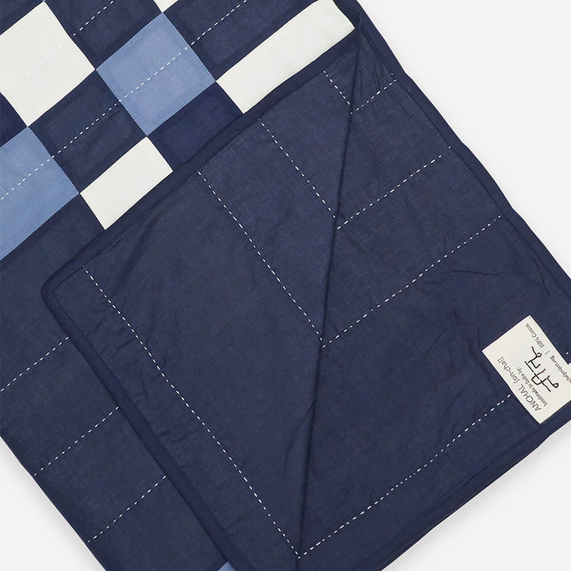 Quilted Throw Blanket, Navy