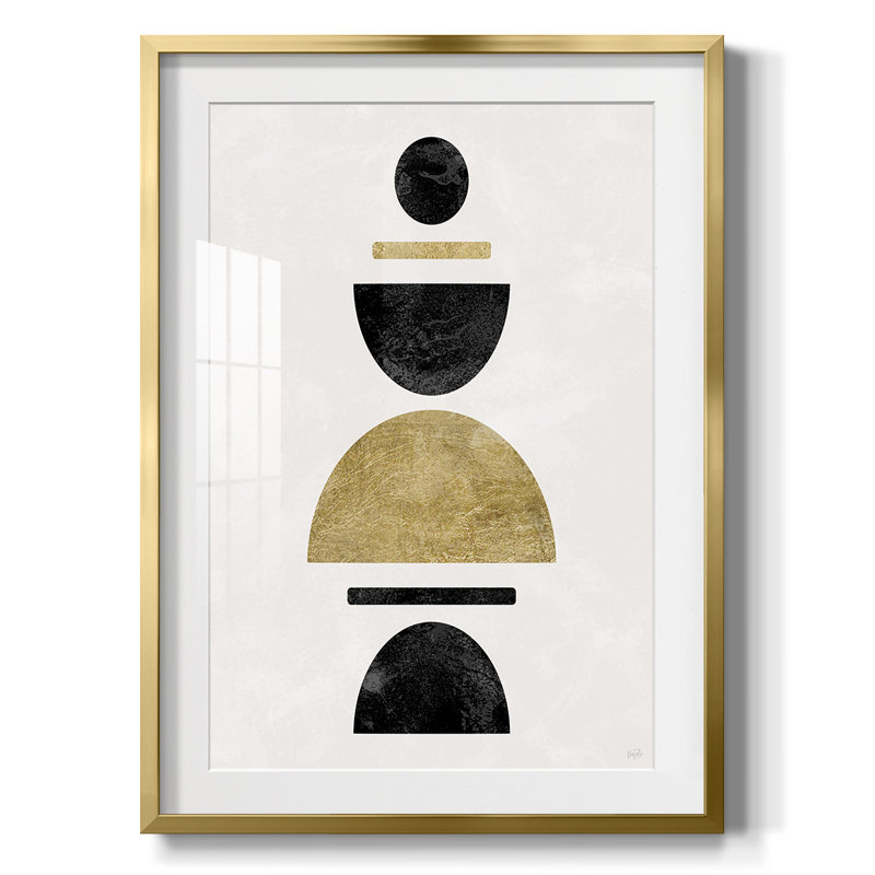 Modern Stack -Framed Print, 28.5" H x 20.5" W, Gold