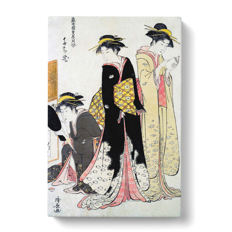 Three Geishas of Tachibana by Torii Kiyonaga - Wrapped Canvas, 50cm H x 35cm W x 3cm D