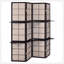 Tan And Cappuccino 4-Panel Folding Screen With Versatile Configurations And Built-In Shelving For Enhanced Storage And Display