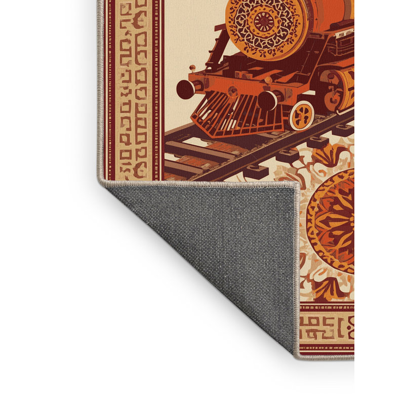 Tapis oriental doux et moelleux à motif oriental brun et beige Schroeder, 2 x 3