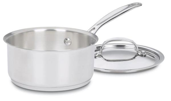 Cuisinart Stainless Steel (18/10) Saucepan with Lid, 1 Qt.