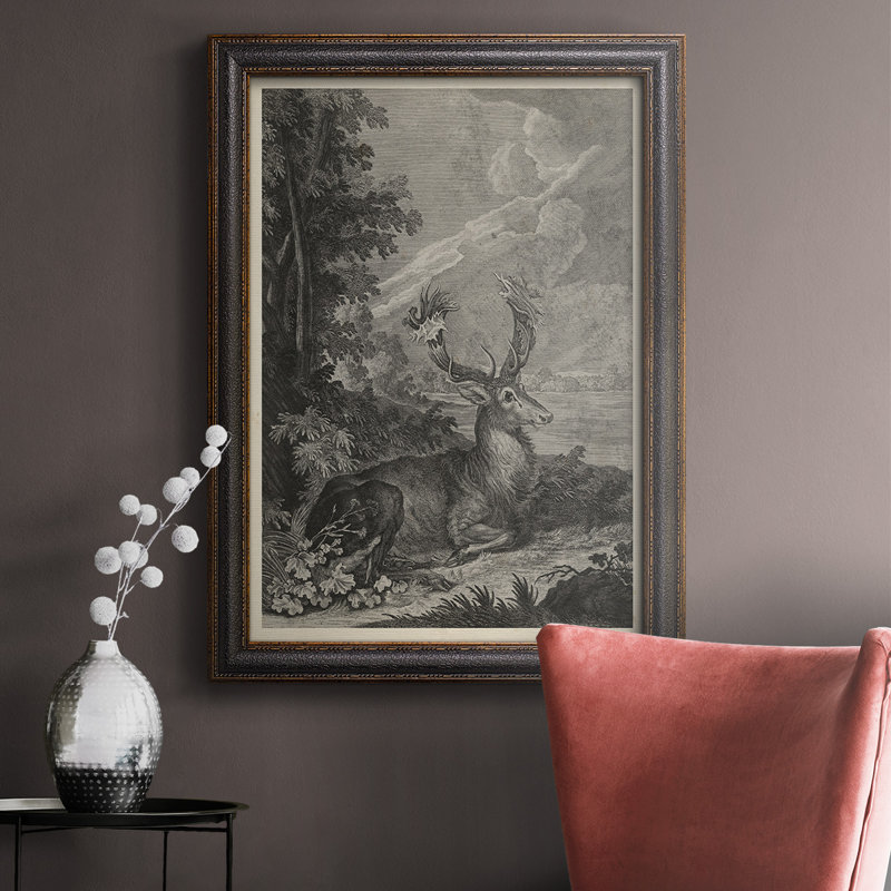 Toile encadrée de qualité supérieure Woodland Deer III - prête à être accrochée, H 36 po x l 24 po x P 2,5 po