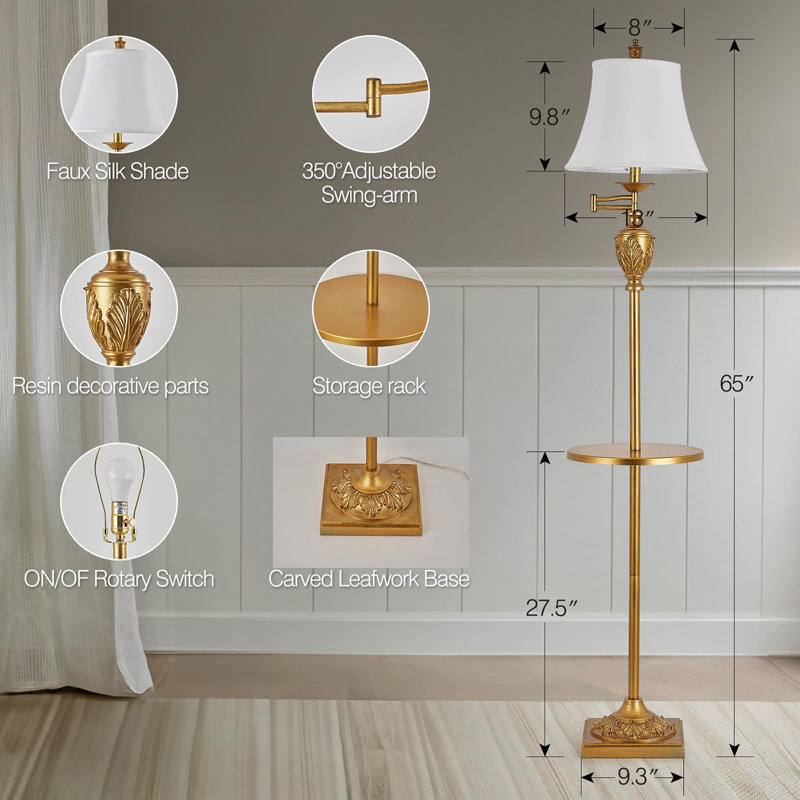 Lampe sur pied à DEL Traditional, 65, Doré