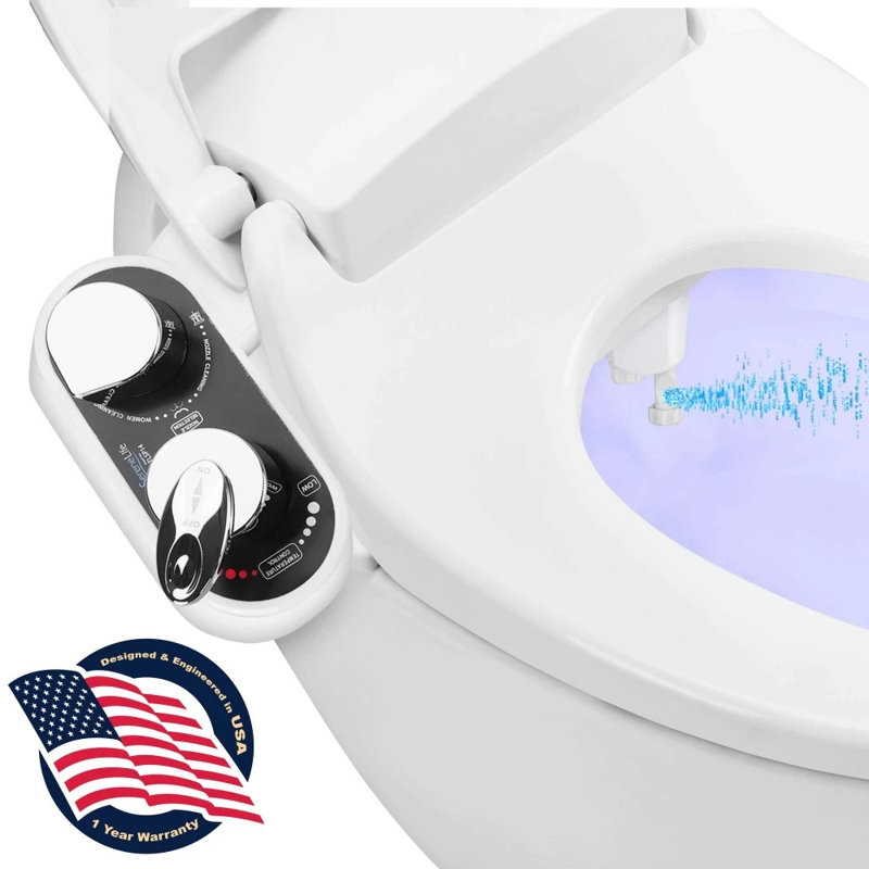 Elongated Toilet Seat Bidet with Faucet