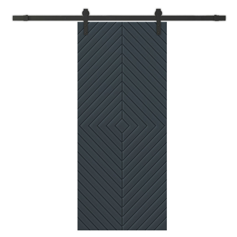 Porte de grange à panneaux et en bois manufacturé avec quincaillerie d'installation, Gris anthracite, 36 po x 84 po