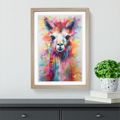 Llama Abstract - Single Picture Frame Print on Wood