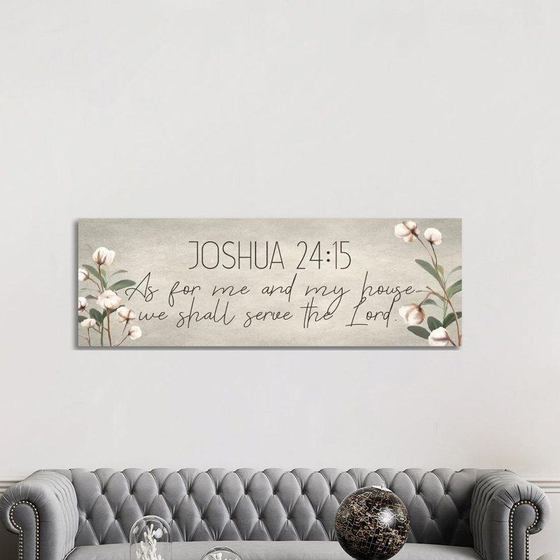 Joshua 24:15 Cotton by Kimberly Allen - Panoramic Print on Canvas, Wrapped Canvas, 152.4 cm H x 50.8 cm W x 3.175 cm D