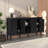 Gurbachan 59-in Vintage four-door cabinet with open shelves-104823391