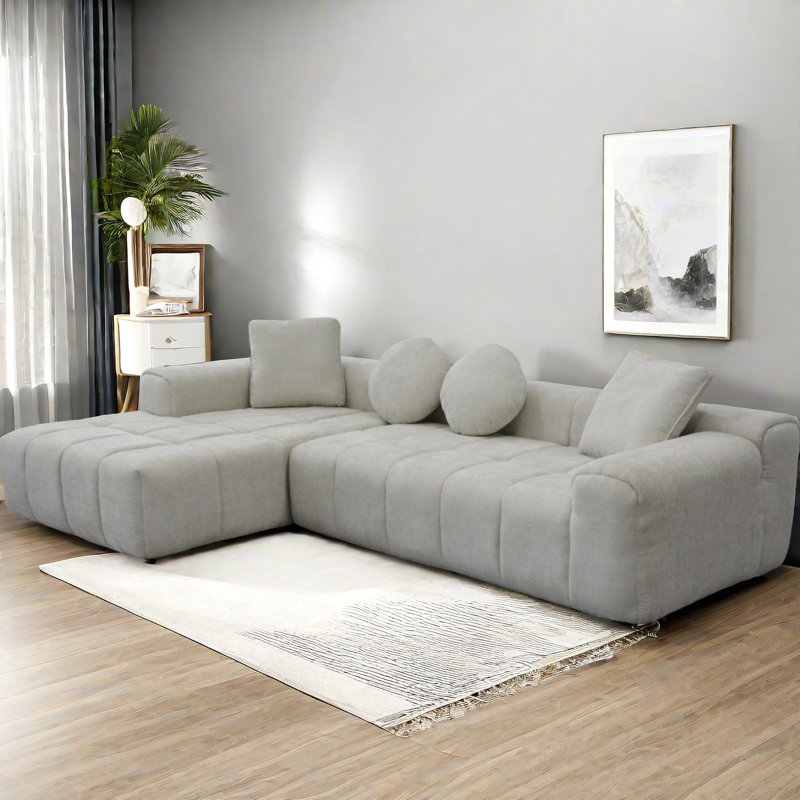 L-Shaped Compressed Sofa Chaise Lounge