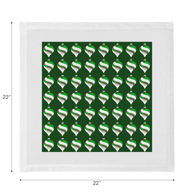 Cotton Blend Square Napkins, Green