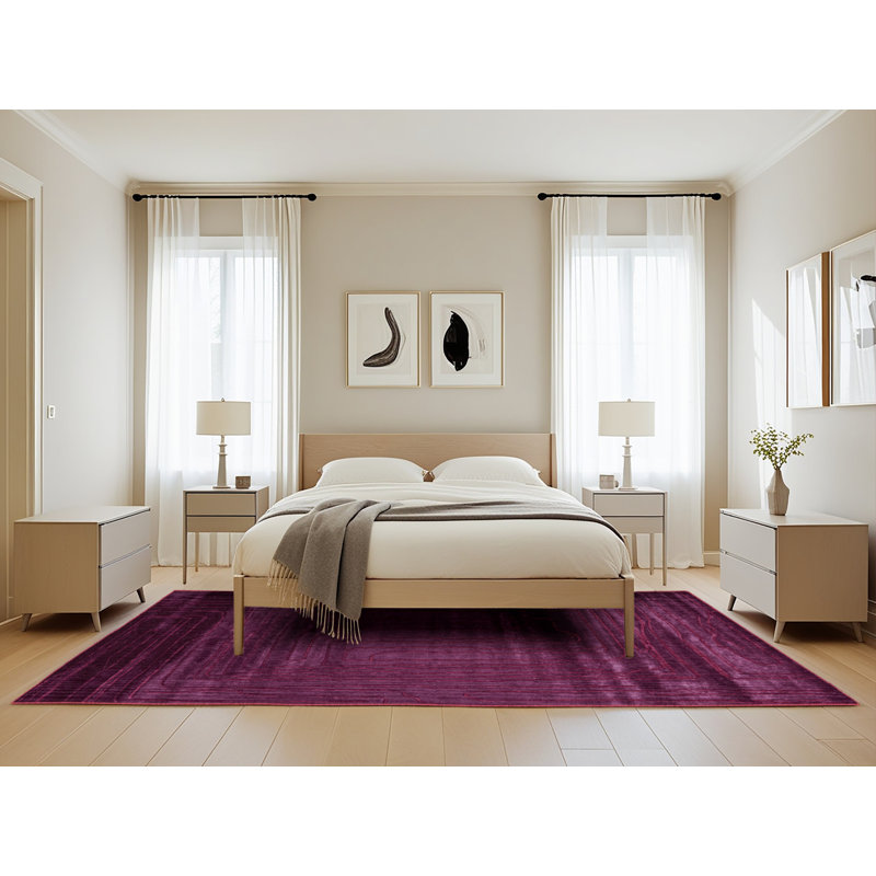 Machine Washable Abstract Purple Area Rug, Rectangle 5' x 8'