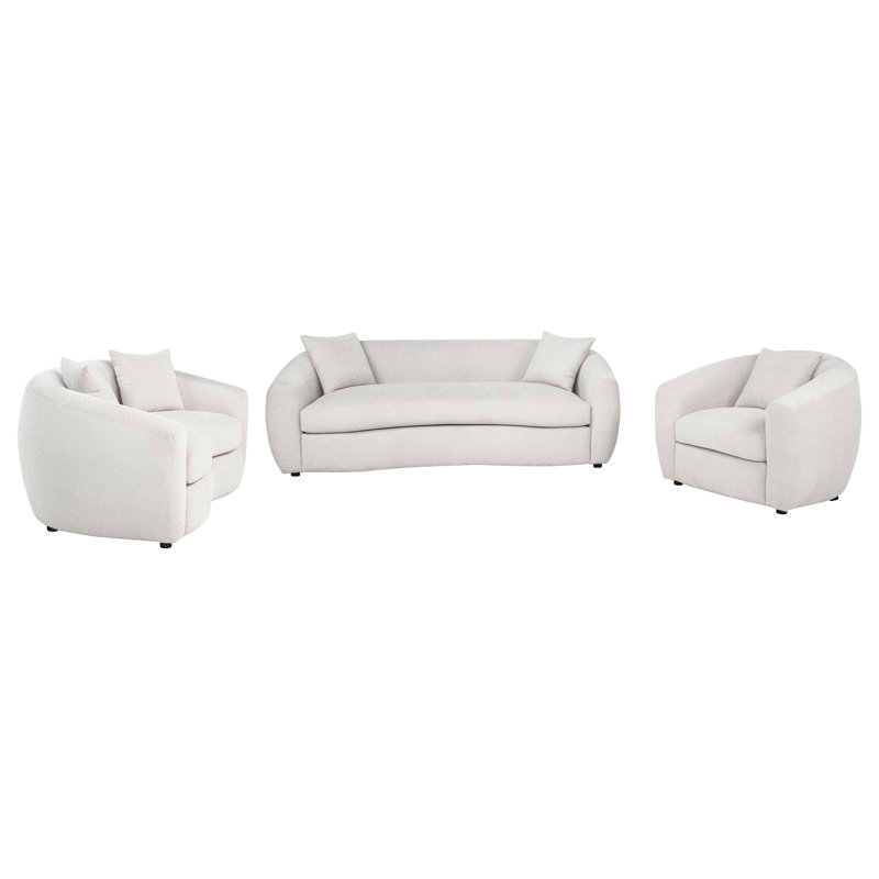Ensemble de canapé 3 pièces Voicu, 3 Pieces: Sofa, Loveseat, Chair, Sand