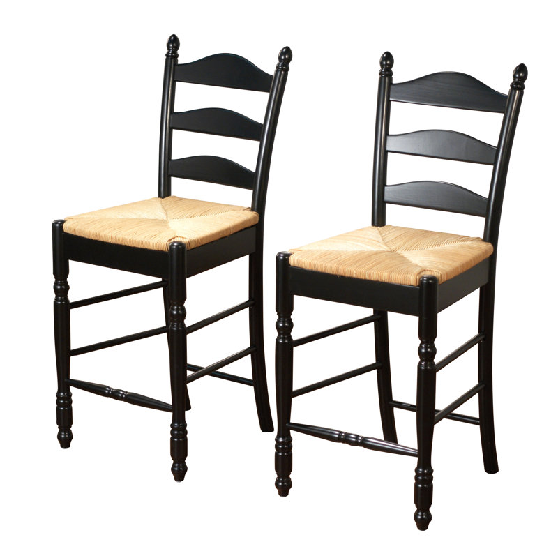 Tabouret de bar et de comptoir Amasya, Noir, Tabouret de comptoir (assise de 24 po de hauteur)