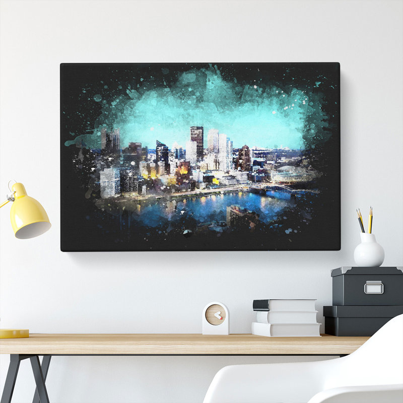 Skyline Of Pittsburgh - Wrapped Canvas, 35cm H x 50cm W x 3cm D