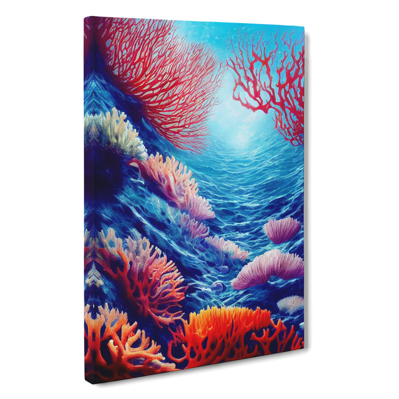 XC1022-1556X Colourful Coral Reef No.2 - Wrapped Canvas Print, 60cm H x 40cm W x 3cm D