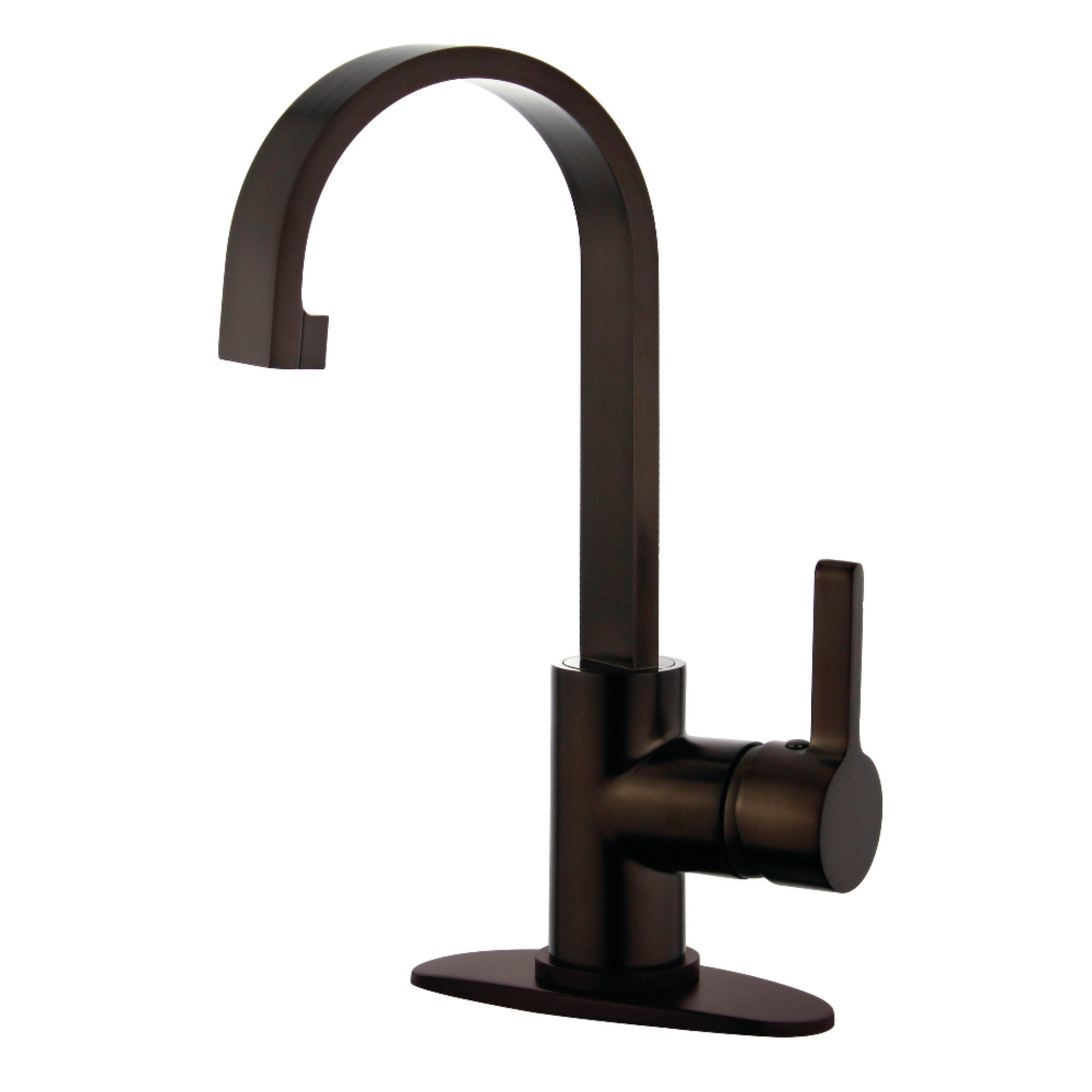 Kingston Brass Continental Single-Handle 1-Hole Deck Mount Bathroom Faucet with Push Pop-Up, Oil Rubbed Bronze