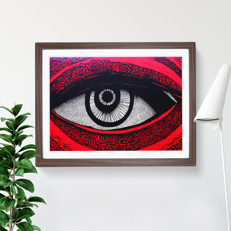 Human Eye Abstract - Single Picture Frame Print, 34cm H x 46cm W x 2cm D, Walnut Framed