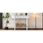 Élégante console rétro avec un design incurvé et un glacis lisse pour les entrées, les salons et les couloirs