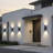 4-Pack 12" Modern LED Up and Down Outdoor Wall Lantern, Aluminum Round Outdoor Wall Light, IP65 Waterproof-692473955