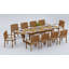 7 Pcs Grade-A Teak Wood Dining Set: 118" Double Extension Mas Oval Trestle Leg Table And 6 Wave Stacking Arm Chairs #11WV2706-1145985284