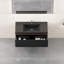 Meuble-lavabo flottant 42 po avec lavabo, meuble-lavabo mural rayé avec tiroirs à fermeture en douceur et cuve à quartz noir, entièrement assemblé