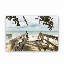 «The Majestic Boardwalk with Palm Trees to the Beach», reproduction de photo sur toile