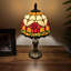 Mini-lampe de table Tiffany avec tulipes en verre teinté et chaîne avec ampoule DEL incluse: P 8 po x l 8 po x H 15 po