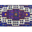 Tapis turc bleu à motif oriental antique, idéal pour les couloirs et lavable en douceur