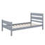 Lit plateforme simple avec tête et pied de lit, structure de lit simple en bois, lit en bois d'hévéa-987011105