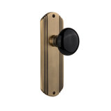 Deco Plate with Black Porcelain Door Knob