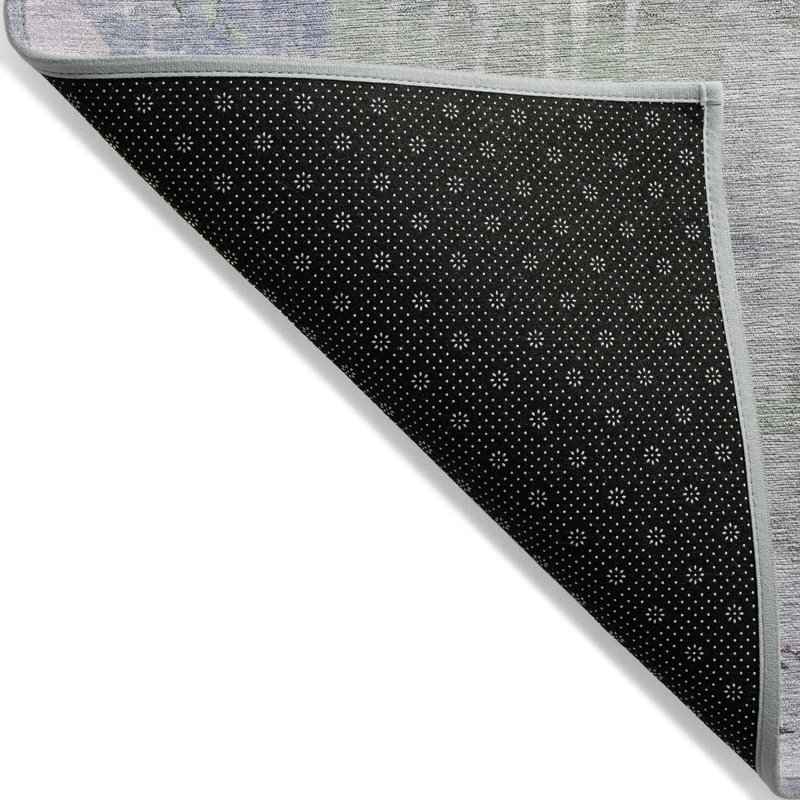 Aloe Green Flat Woven Synthetic Washable Rectangular Rug