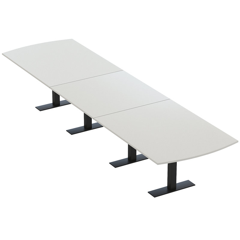 Table de conférence Pavert Arc, H 30 po x l 168 po x P 48 po, Noir mat, Blanc classique