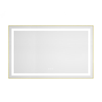 Miroir de salle de bain 48 po x 30 po à DEL avec façade et rétroéclairage