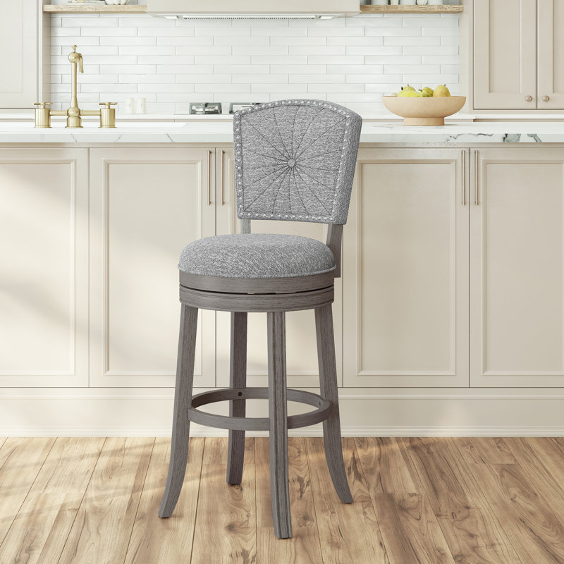 Tabouret de bar et de comptoir Fidelia, Tabouret de bar = siège d'une hauteur de 30 po, Siège gris / cadre gris