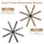 Ventilateurs de plafond chromés 72 po avec lumières et télécommande Terriek-643553632