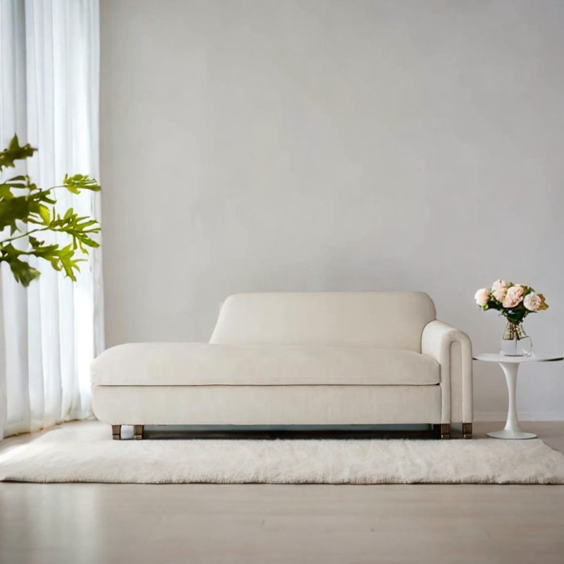 Chaise longue rembourrée Tatisha, Accoudoir à droite (vu de face)