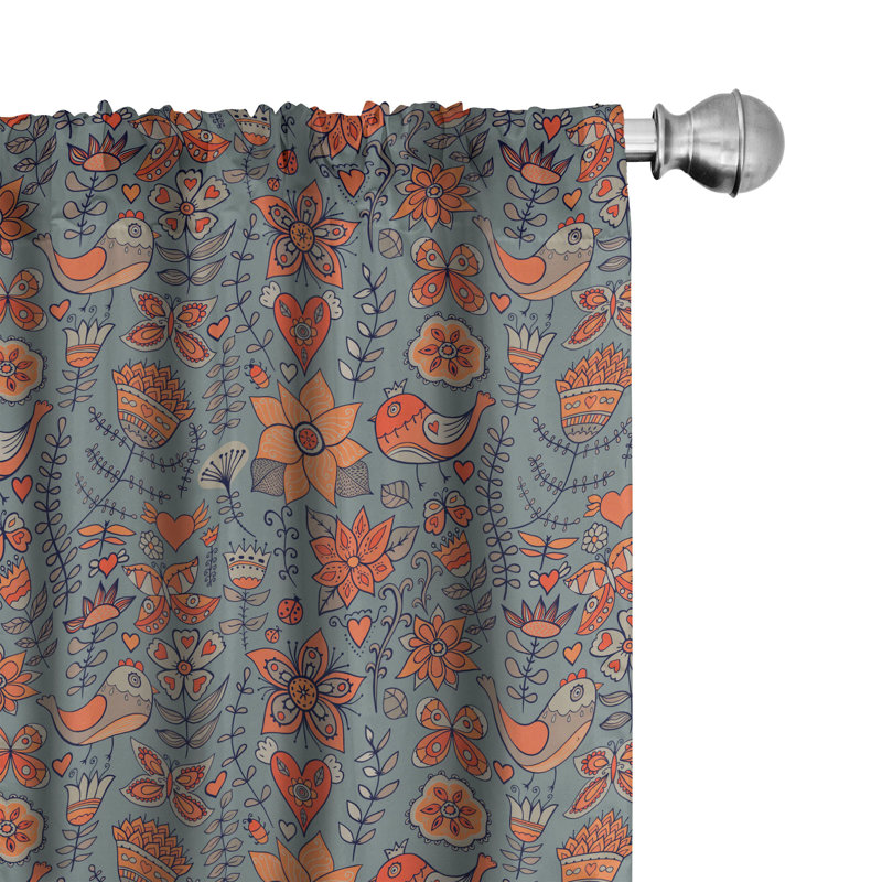 Nature Semi-Sheer Rod Pocket Curtain Panels, 28" x 84"