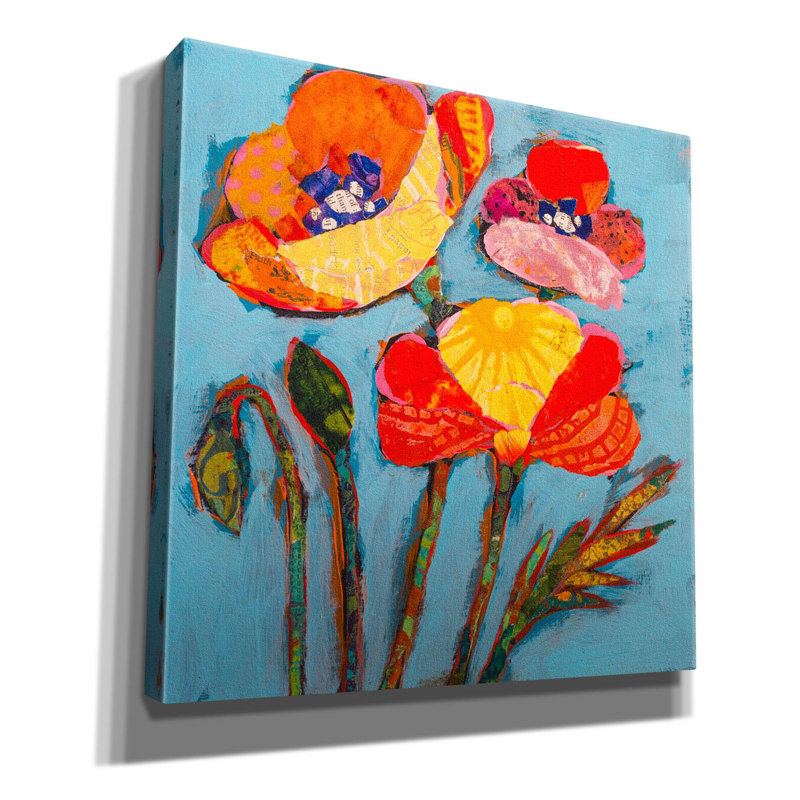 «Poppy 2» par St. Hilaire Elizabeth, art mural sur toile, H 26 po x l 26 po x P 1,5 po