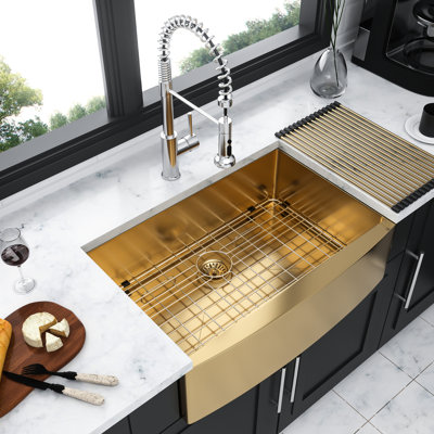 Évier en acier inoxydable de 36 pouces - calibre 16. Et surface nettoyable. Pot Bowl Bump. Bon drainage avec guide en forme de X. Comprend un évier, un support, une grille de rinçage par le bas, des pinces d'installation, un drain à crépine de 3,5 po,